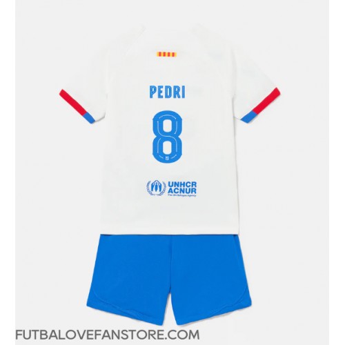 Barcelona Pedri Gonzalez #8 Vonkajší Detský futbalový dres 2023-24 Krátky Rukáv (+ trenírky)